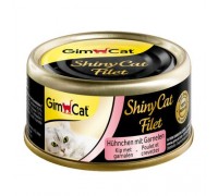 Вологий корм для кішок Gim Shiny Cat курка та креветка 70г 412962/785