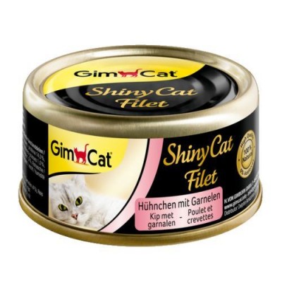 Вологий корм для кішок Gim Shiny Cat курка та креветка 70г 412962/785
