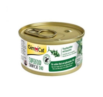 Влажный корм для кошек GimCat Shiny Cat SUPERFOOD тунец и цуккини 70г 414539