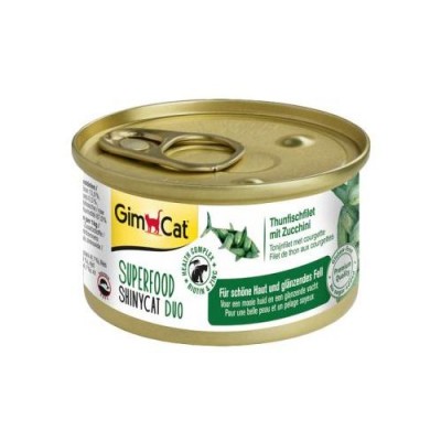 Вологий корм для кішок GimCat Shiny Cat SUPERFOOD тунець та цукіні 70г 414539