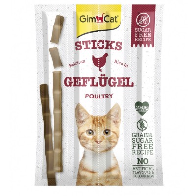 Ласощі GimCat для кішок, палички з м'ясом птиці, 4 шт по 5 г 420868/0806