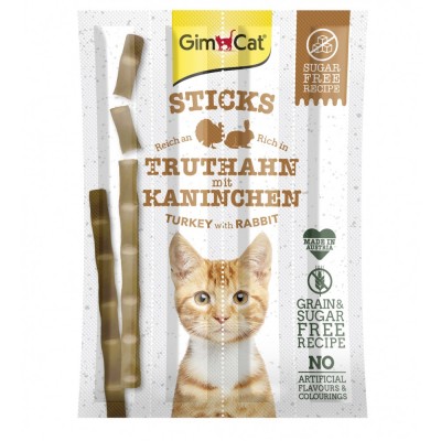 М'ясні палички GimCat для кішок, індичка та кролик, 4 шт 420905/530