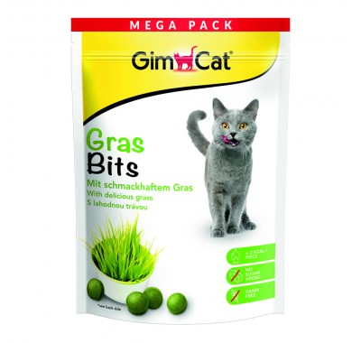 Вітамізовані ласощі для кішок GimCat Gras Bits трав'яні кульки, пауч, 425 г 427270