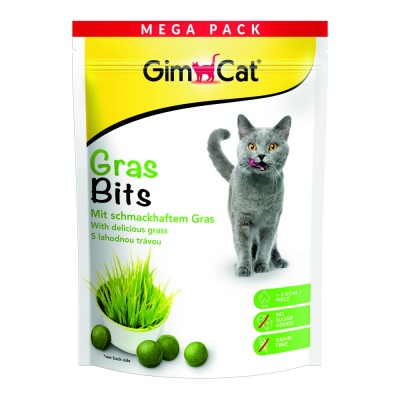 Вітамізовані ласощі для кішок GimCat Gras Bits трав'яні кульки, пауч, 425 г 427270