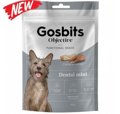 Gosbits Objective Dental Mini Функциональные лакомства для здоровья зубов мини малых пород 150г 4158