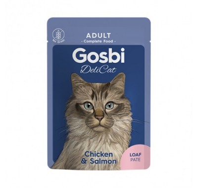 Вологий корм для котів Gosbi DeliCat Adult Chicken & Salmon Loaf 70 г 6435