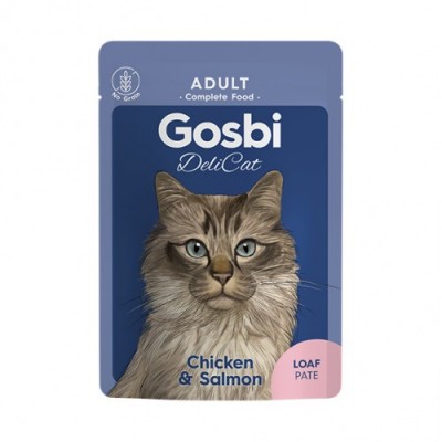 Вологий корм для котів Gosbi DeliCat Adult Chicken & Salmon Loaf 70 г 6435