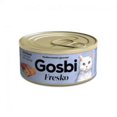 Gosbi Fresko Cat Sterilized Tuna & Shrimp для дорослих кішок з філе тунця та креветками 70г 1488