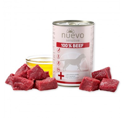 Консерва для собак із чутливим травленням NUEVO SENSITIVE Beef з яловичиною, 400, 95151