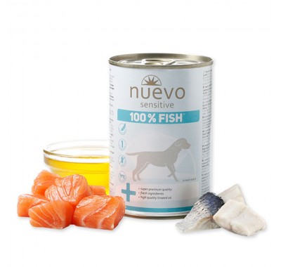 Консерва для собак із чутливим травленням NUEVO SENSITIVE Fish з рибою 375 г, 95157