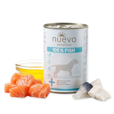 Консерва для собак із чутливим травленням NUEVO SENSITIVE Fish з рибою 375 г, 95157