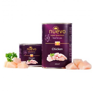 Консерва для кошек с чувствительным пищеварением NUEVO ADULT Chicken с курицей 400 г, 95105 