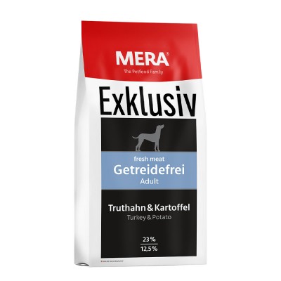 Сухой корм Mera Exclusiv getreidefrei Adult Truthahn-Kartoffel беззерновой для собак с индейкой и картофелем 15 кг 73255 