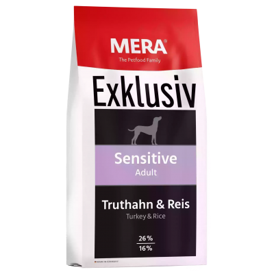 Сухой корм Mera Exclusiv sensitive Adult Truthahn-Reis для чувствительных собак с индейкой и рисом 15 кг 72755 