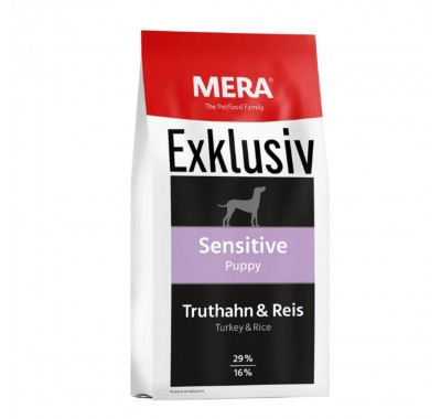 Сухой корм Mera Exclusiv sensitive Puppy для щенков всех пород с чувствительным пищеварением или склонностью к аллергии, с индейкой и рисом, 15 кг (131) 72355 