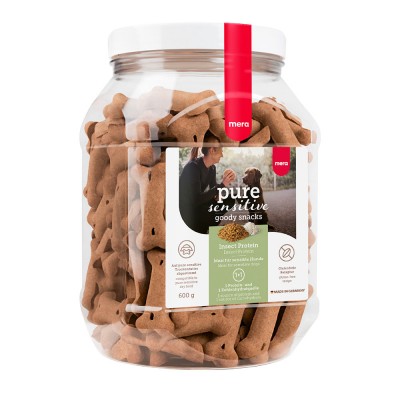 Ласощі для собак Mera good snacks pure sensitive Insect Protein снеки для чутливих собак із білком комах, 600 г 59378 