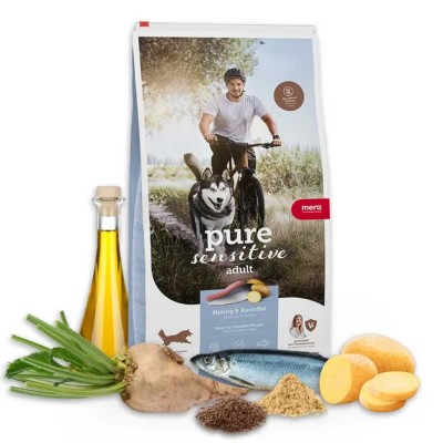 Сухий корм Mera Pure Sensitive fresh meat Hering & Kartoffel для дорослих собак із свіжим м'ясом оселедця і картоплі 12,5 кг 57350 