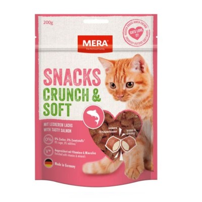 Ласощі для кішок Mera SNACKS Crunch & Soft Lachs снеки з лососем, 200 г 83330 