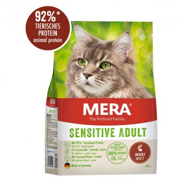 Сухий корм Mera Cats Sensitive Adult Intsect для дорослих котів із чутливим травленням з протеїном комах, 2 кг 38742 