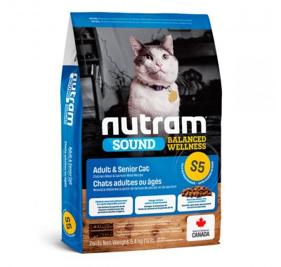Nutram S5 Sound Balanced Wellness Adult & Senior Cat 5,4 кг 