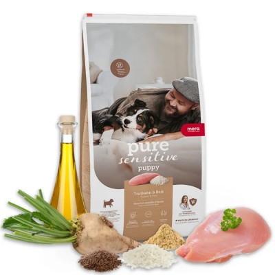 Сухий корм Mera Pure Sensitive Puppy для цуценят та годуючих самок з індичкою та рисом 1 кг 56381 