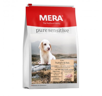 Сухий корм Mera Pure Sensitive Puppy для цуценят та годуючих самок з індичкою та рисом 4 кг 56334 