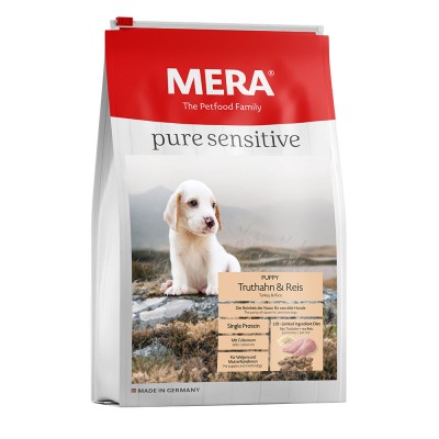 Сухий корм Mera Pure Sensitive Puppy для цуценят та годуючих самок з індичкою та рисом 4 кг 56334 