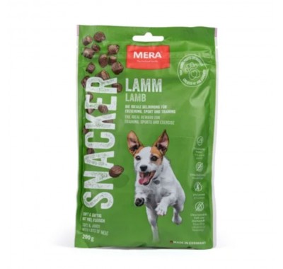 Напіввологі ласощі для собак Mera snacker Lamm м'які снеки для собак із ягням, 200 г 46370 