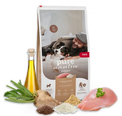 Сухой корм Mera Pure Sensitive Puppy для щенков и кормящих самок с индейкой и рисом 12,5 кг. 56350 