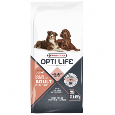 Сухий корм для собак середніх та великих порід Opti Life Skin Care Medium & Maxi лосось, 12.5кг (311479)