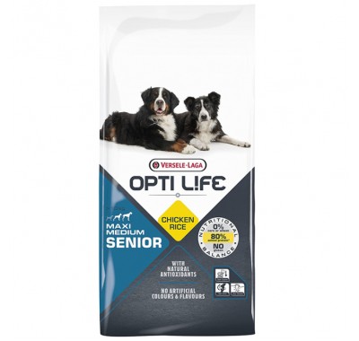 Сухий корм для літніх собак середніх та великих порід Opti Life Senior Medium & Maxi курка, 12.5кг (311585)