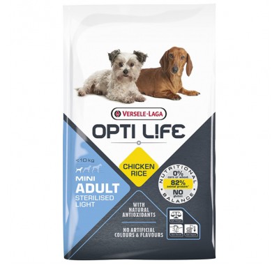 Сухий корм для стерилізованих та собак із зайвою вагою Opti Life Sterilised Light Mini курка 7.5кг (311387)
