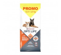 Сухой корм для собак с чувствительным пищеварением Opti Life Adult Digestion Medium & Max ягненок, лосось 15кг (310168)