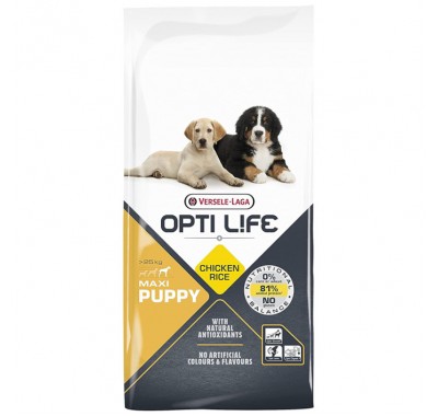 Сухий корм для цуценят великих порід Opti Life Puppy Maxi курка 12.5кг (311516)