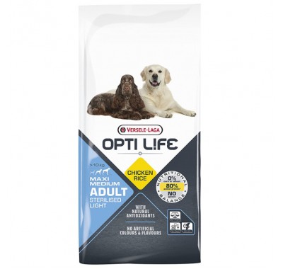 Сухий корм для стерилізованих та собак із зайвою вагою Opti Life Sterilised Light Medium & Maxi курка 12.5кг (311363)