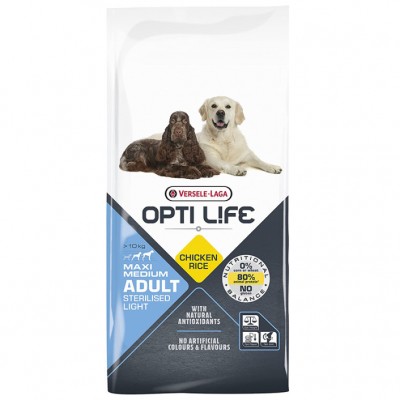 Сухий корм для стерилізованих та собак із зайвою вагою Opti Life Sterilised Light Medium & Maxi курка 12.5кг (311363)
