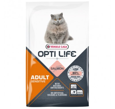 Сухий беззерновий корм для котів із чутливим травленням Opti Life Sensitive лосось 1кг (413180)