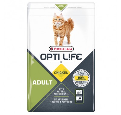 Сухий беззерновий суперпреміум корм для котів Opti Life Adult курка 7.5кг (413203)