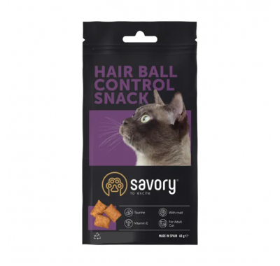 Хрумкі ласощі Savory Snack Подушечки для заохочення кішок, контроль вовняних кульок, 60 г 31485