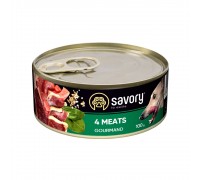 Вологий корм Savory для дорослих собак усіх порід, з чотирма видами м'яса, 100 г 30372