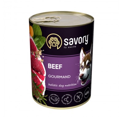 Вологий корм Savory для дорослих собак усіх порід, з яловичиною, 400 г 30433