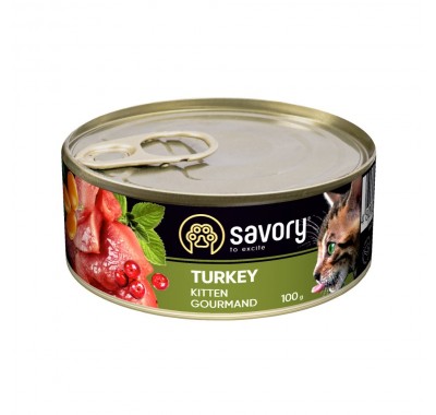 Вологий корм Savory для кошенят, з індичкою, 100 г 30679