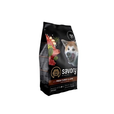 Сухий корм Savory Large для собак великих порід, зі свіжим ягнятком та індичкою, 3 кг 30235