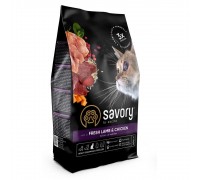 Сухой корм Savory для стерилизованных кошек, со свежим ягненком и курицей, 400 г 30105