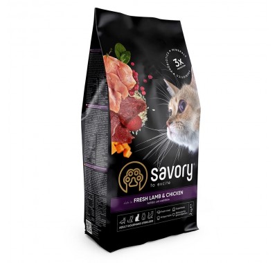 Сухий корм Savory для стерилізованих кішок, зі свіжим ягнятком та куркою, 2 кг 30112