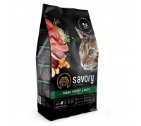 Сухий корм Savory для кішок гурманів, зі свіжою індичкою та качкою, 400 г 30044