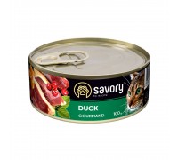 Вологий корм Savory для дорослих вибагливих кішок, з качкою, 100 г 30600
