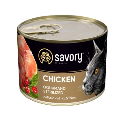 Вологий корм Savory для стерилізованих кішок, з куркою, 200 г 30754