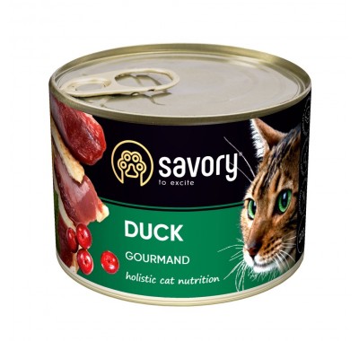Вологий корм Savory для дорослих вибагливих кішок, з качкою, 200 г 30617