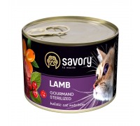 Вологий корм Savory для стерилізованих кішок, з ягнятком, 200 г 30723